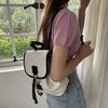 2024 New Fashionable and Elegant Backpack Women's Bag Contrast Color Fashionable and Casual Simple Flipped Full Bag