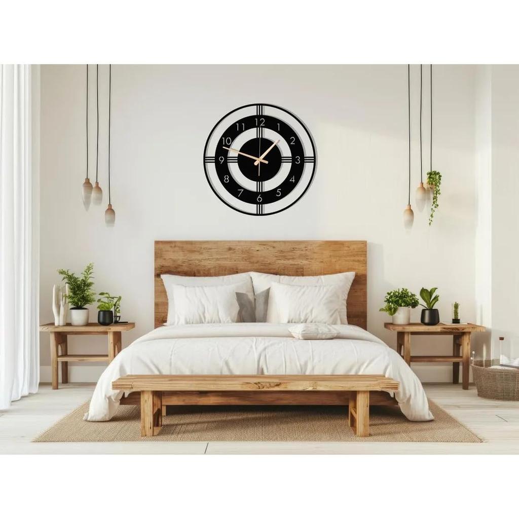 Стильные металлические аналоговые настенные часы для гостиной, офиса, кухни, дома и прихожей | Антикварные изысканные большие современные настенные часы для домашнего декора (60см)