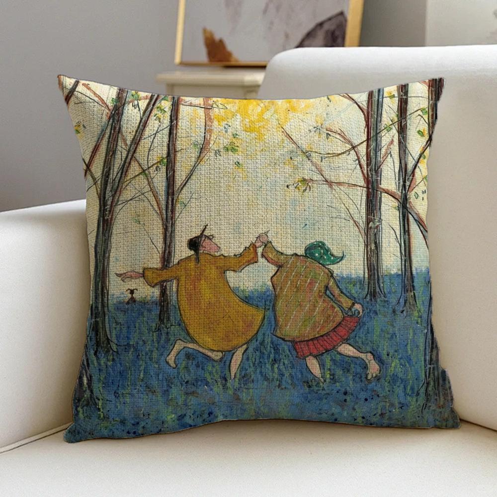 P-Sam Toft Арт Наволочка-Подушка Натуральный Лен Комплект, Универсальный Декор Для Дивана, Спальни и Кресла