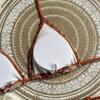 Сексуальный женский купальник-бикини из трех частей с вырезом на шее для пляжного отдыха