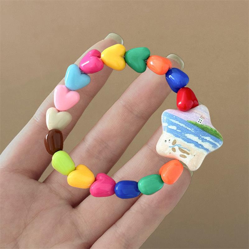 Маленький свежий цвет щенок браслет ниша милая девушка сердце браслет летняя студенческая вечеринка девушка украшения