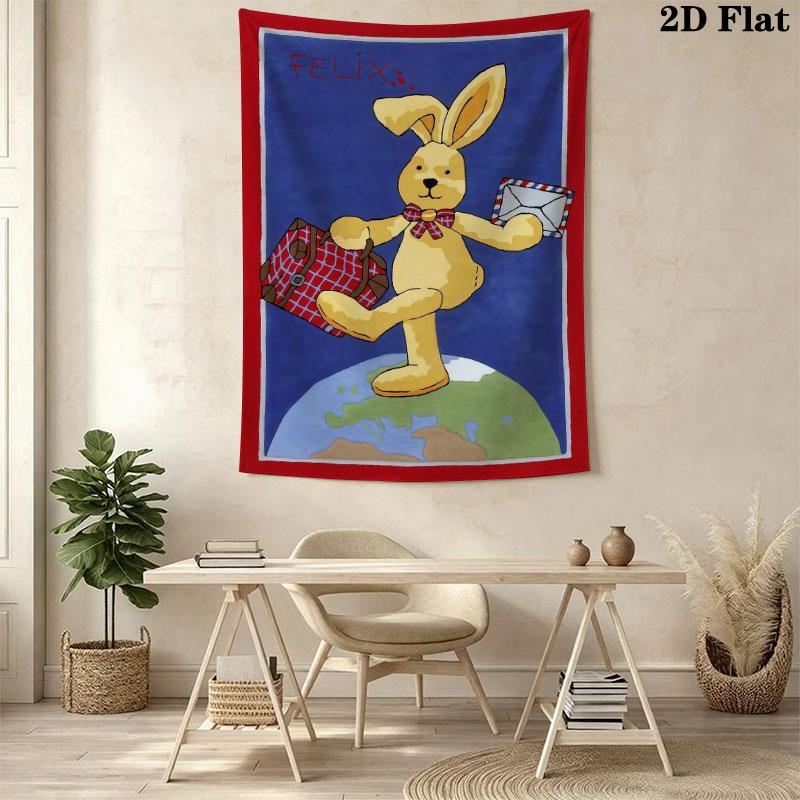 Felix Brave Wall Tapestry Aesthetic Wall Hanging Printed Fabric Blanket Decorative Tapestries for Bedroom Living Room Home Decor