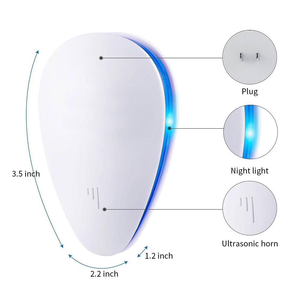Ultrasonic Pest Repeller Plug Electric Pest Control - Professional Home Repellent - For Fleas,