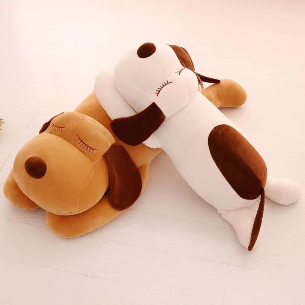 Super Soft Sleeping Dog Pillow Cushion Plush Toy, Fluffy, Brown (55cm)