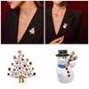 Sparkling Holiday Party Ornament Pin Chic Christmas Tree Snowman Brooch For Women Rhinestones New Year Party Pin