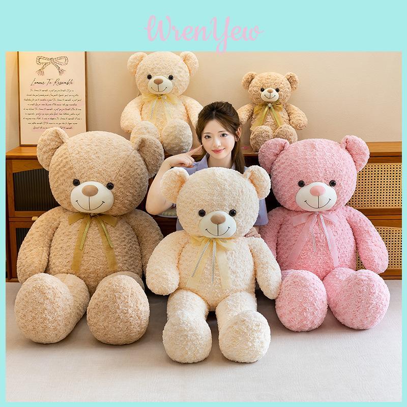 Romantic Rose Ribbon Teddy Plush Doll With Pp Cotton Filling For Gift Giving And Collectors