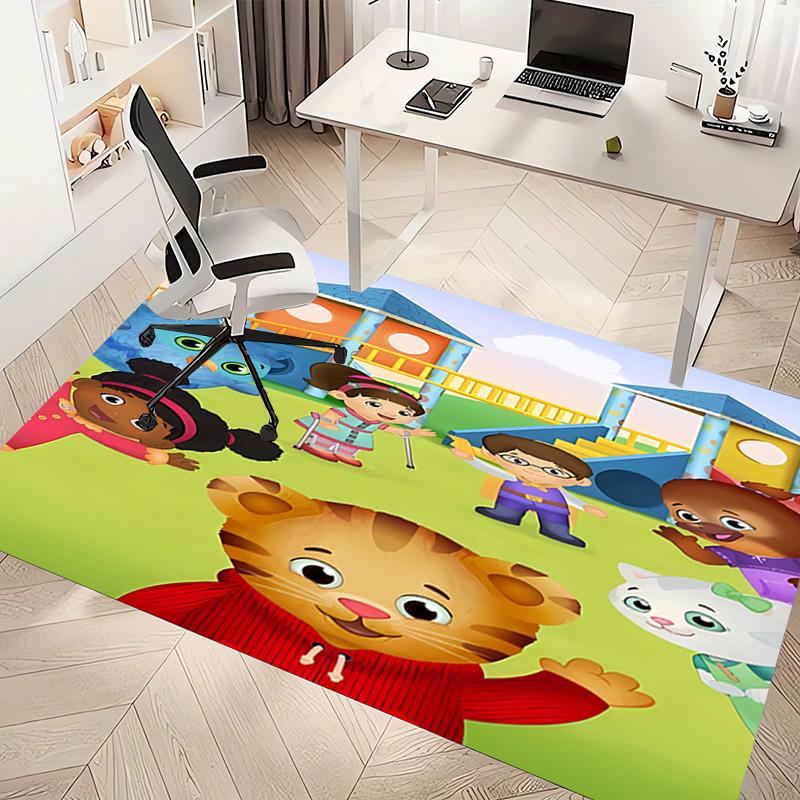 1pc Daniel Tiger's Neighborhood Print Area Rug - Soft, Washable Non-Slip Indoor Mat, Living Room, Home Office Decorative Rug,Office Decorative