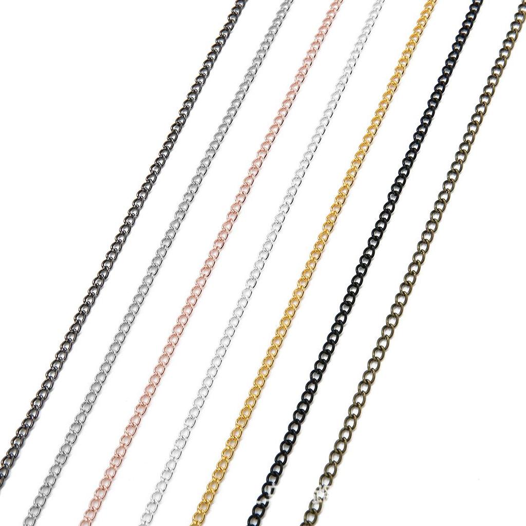 Овальная гальванизированная железная цепочка, кулон, шнурок, ожерелье, DIY, полуфабрикатная металлическая цепочка.