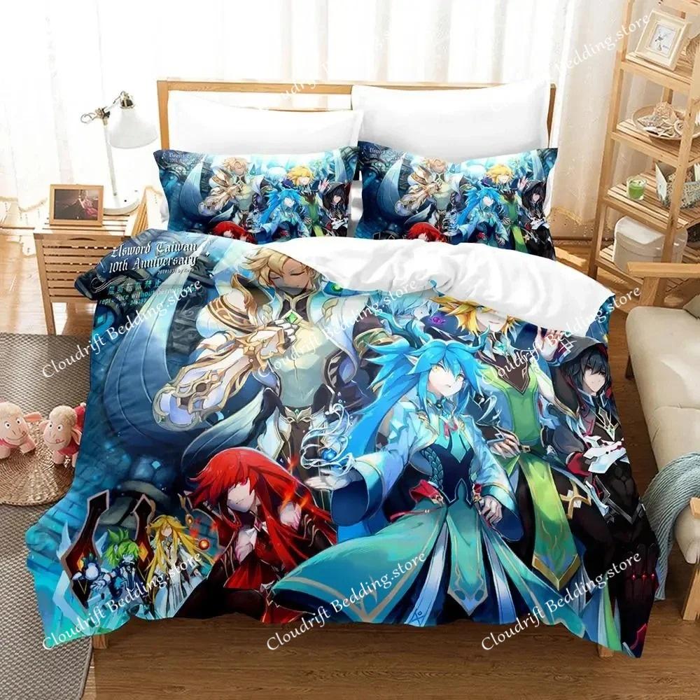 Постельное белье Elsword Односпальное Двуспальное Полное Полуторное Евро Размер Пододеяльник Аниме Комплект постельного белья для взрослых Пододеяльник Комплект постельного белья Чехол на одеяло