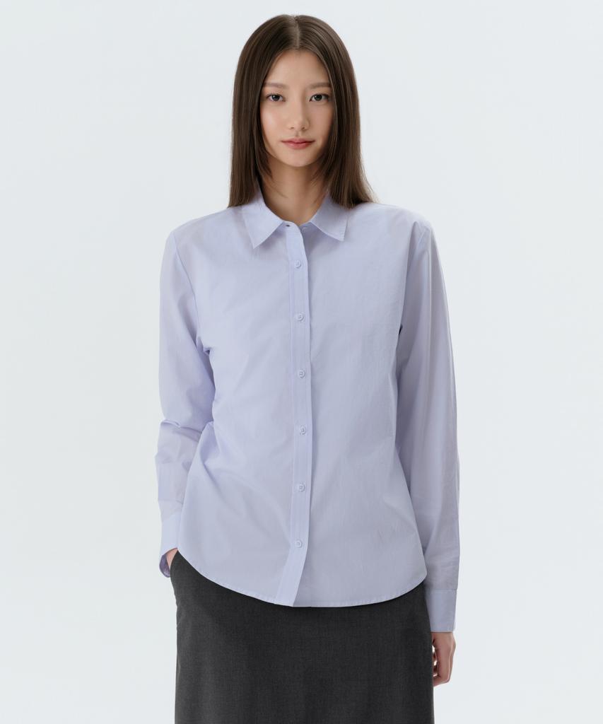 MUSINSA STANDARD WOMAN Regular Washed Poplin Shirt [Pale Blue]