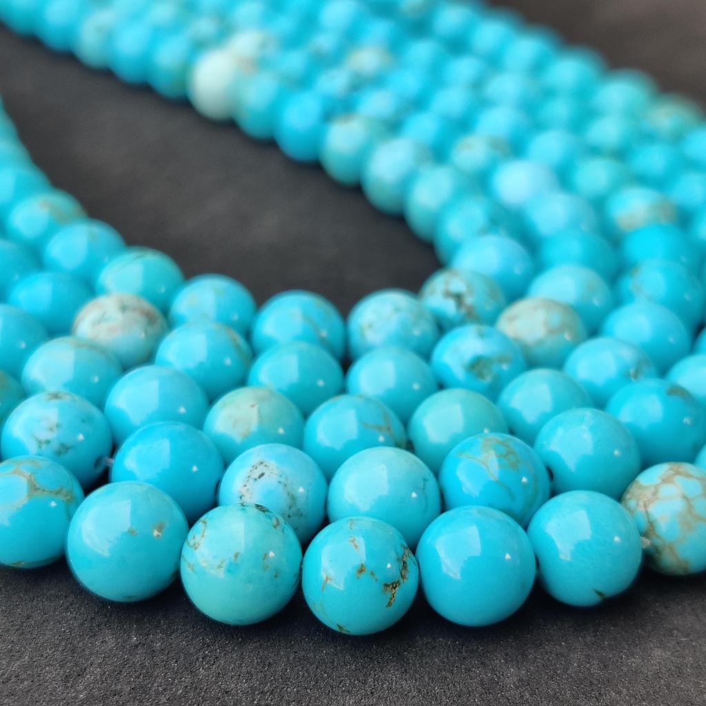 Красивые мятно-голубые магнезитовые бирюзовые бусины, круглые каменные бусины, свободные бусины, бусины размером 6 мм, 8 мм, 10 мм, нити бусинок длиной 14-15 дюймов.