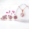 Женщины кубический цирконий снежинка кулон ожерелье серьги серьги кольцо комплект ювелирных изделий