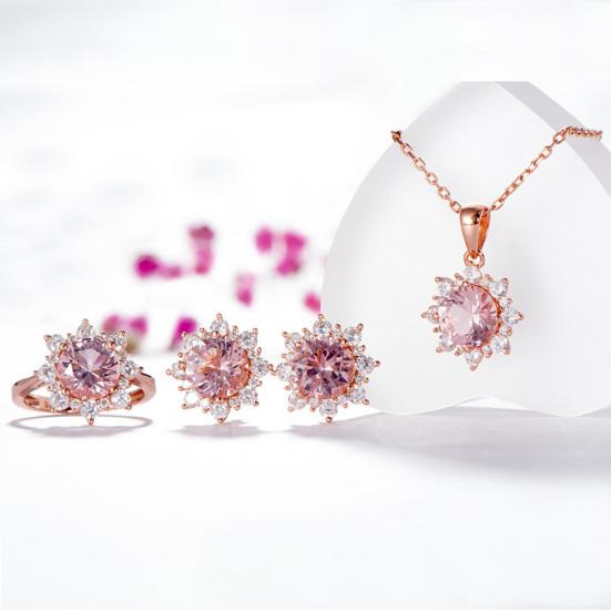 Женщины кубический цирконий снежинка кулон ожерелье серьги серьги кольцо комплект ювелирных изделий