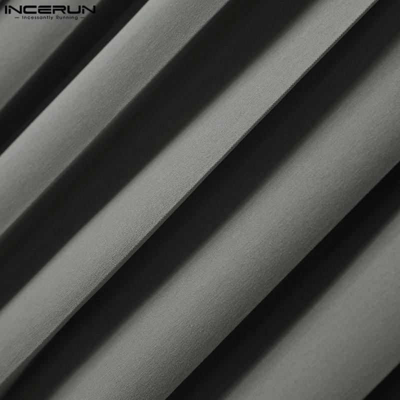 INCERUN Весенние мужские плиссированные свободные длинные юбки