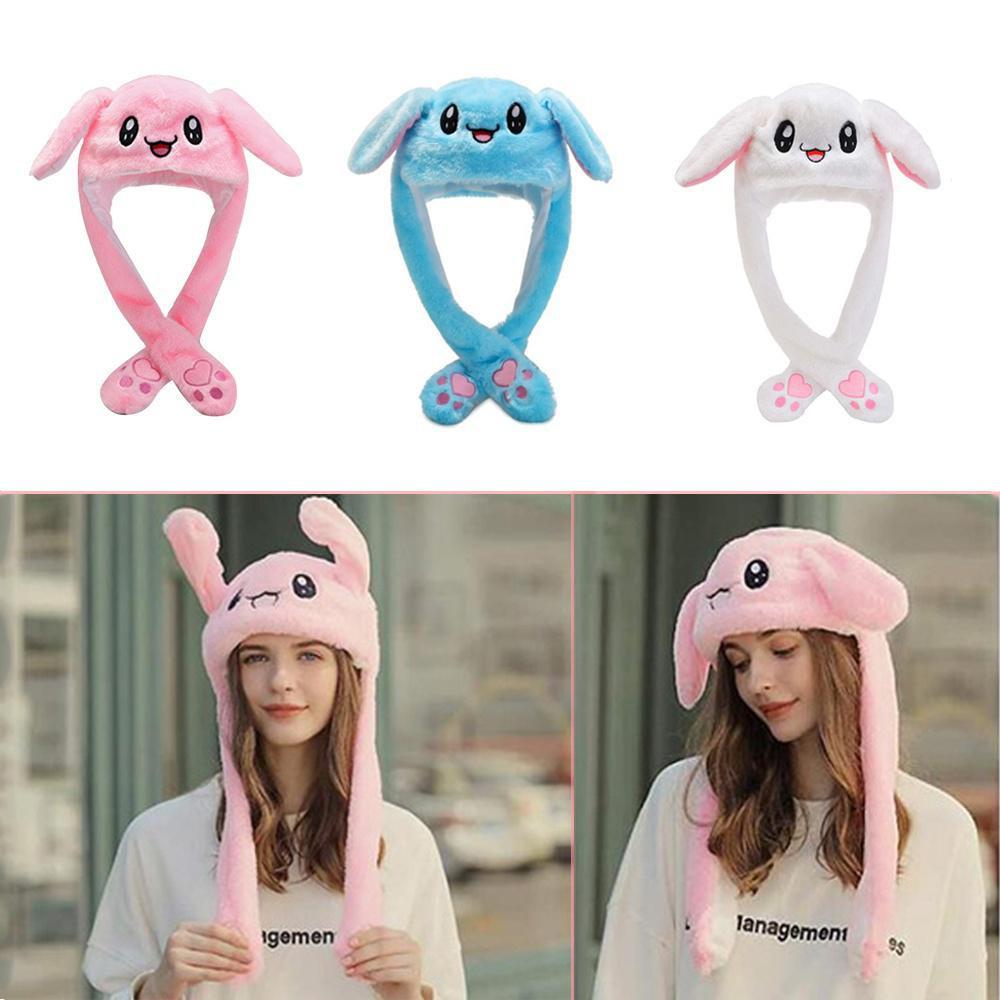 Cute Cartoon Rabbit Ear Hat Kawaii Bunny Ears Plush Winter Cosplay Anime Hat Birthday Gift Accessory