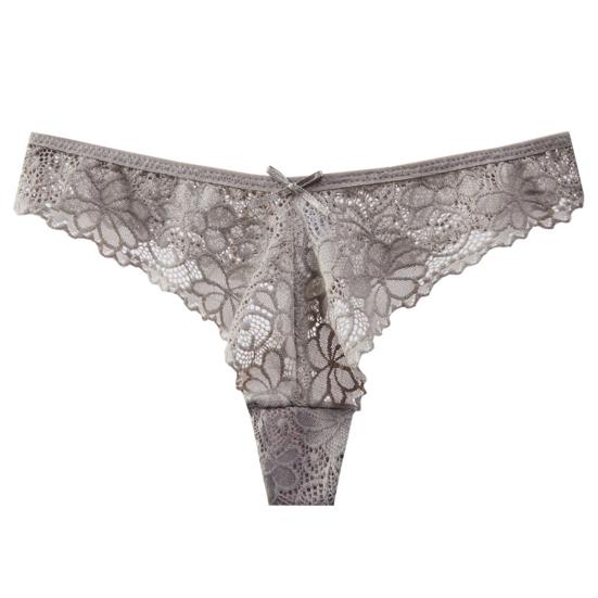 Women's Lace Thongs Sexy T Back Low Waist See Through Bikini Panties Seamless Stretch No Show Underwear