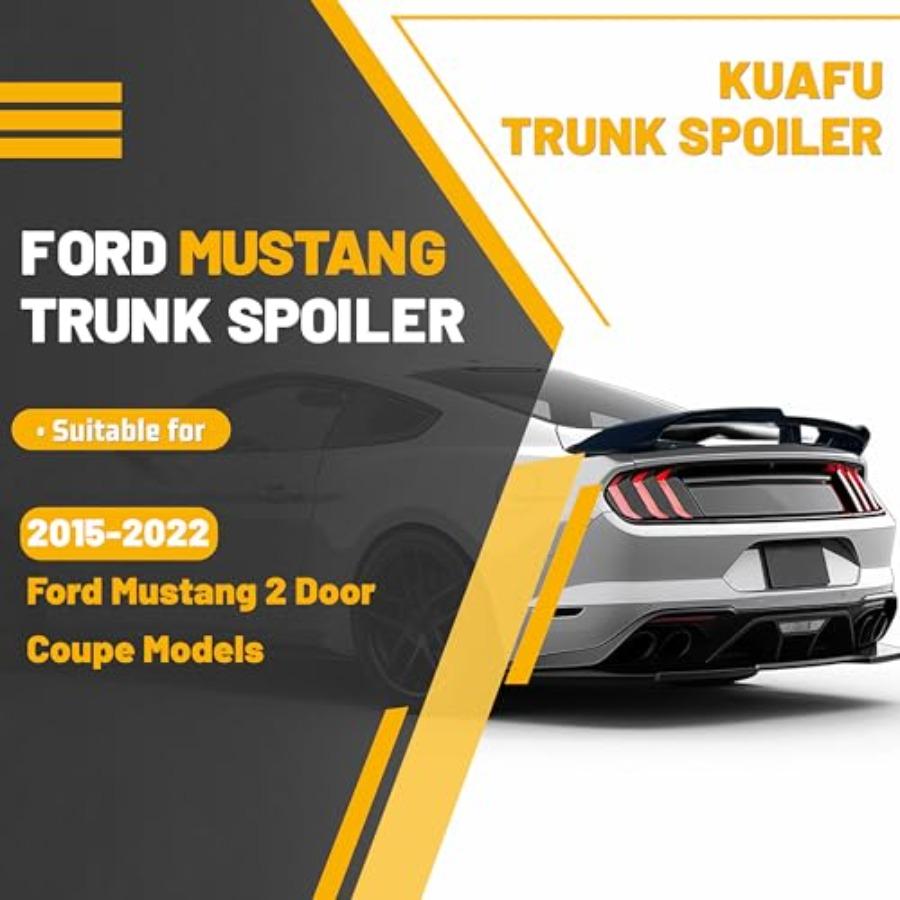 Спойлер на багажник, совместимый с 20152025 Ford Mustang GT500 GT350 V6 V8 Shelby GT EcoBoost, модели 2-дверного купе, заднее крыло, глянцевый Бл