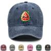 Cartoon Watermelon Print Adjustable Baseball Hat, Fruit Mesh Hat Hip Hop Slouchy Solid Leisure Snapback Baseball Cap