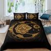 Пододеяльник в стиле богемной мандалы с принтом золотого солнца и луны в формате 3D King Queen Комплект постельного белья из микрофибры Ловец снов Пододеяльник Наволочка