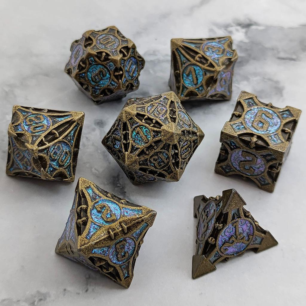 Metal coc running dice dnd dragons and dungeons multi-faceted rpg dice cthulhu d20 настольная игра