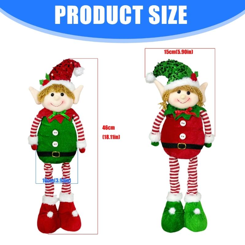 Stretchable Plush Doll Ornament Adjustable Height Telescoping Plush Figure Christmas Decoration for Living Room Bedroom