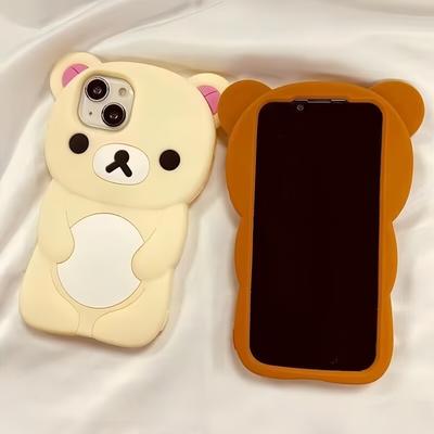 Милый мультяшный 3D чехол Rilakkuma для iPhone 16 15 14 13 12 11 Pro X XS Max XR 6 7 8 Plus Мягкий силиконовый чехол