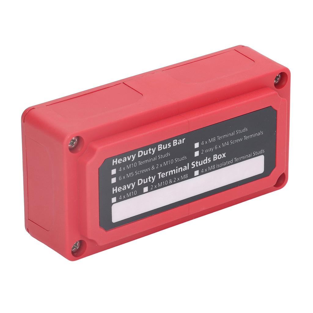 Power Distribution Block M8 Screw Terminal Bus Bar DC 48V 300A for Automobile Boat Red