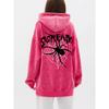 Fashion Womans Washed Hoodie Scream Spiders Cobwebs Printing Tops Warm Cotton Oversize Pullover Couple Clothes