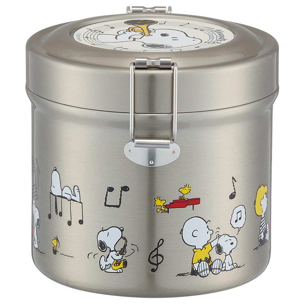 Ланч-бокс Skater Vacuum из нержавеющей стали DX 640 мл Ультралегкий антибактериальный Snoopy Orchestra Термо/холодный в форме чаши STLB2DXAG-A
