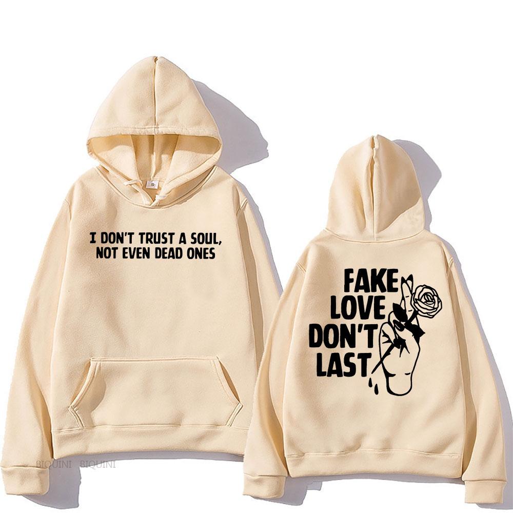 Fake Love Don't Last Hoodies Rapper Mgk Machine Gun Kelly Толстовки для мужчин/женщин Хип-хоп Графический принт Пуловеры с капюшоном