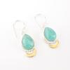 Амазонит Драгоценный камень 925 Стерлинговое серебро Ювелирные изделия Ручной работы Серьги 1,5" Подарок для жены EE-162-30