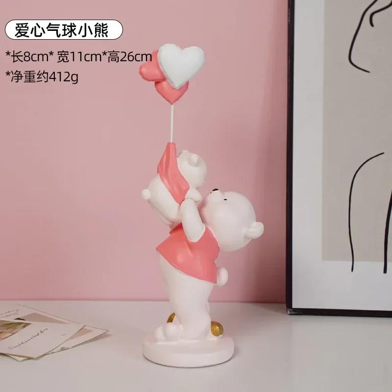 LMHBJY Креативные и жестокие украшения для прихожей в виде медведя, современные мультяшные, для гостиной, дома, для рабочего стола, медведь для родителей и детей, смола, ручная работа