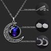 Luminous 12 Constellations Zodiac Signs Necklaces Crescent Moon Pendant Chains Necklace for Women and Men Birthday Jewelry Gifts
