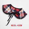Женский клетчатый шарф милая манишка круглый фальш-воротник с завязками спереди винтажный воротник с оборками съемный воротник для женщин