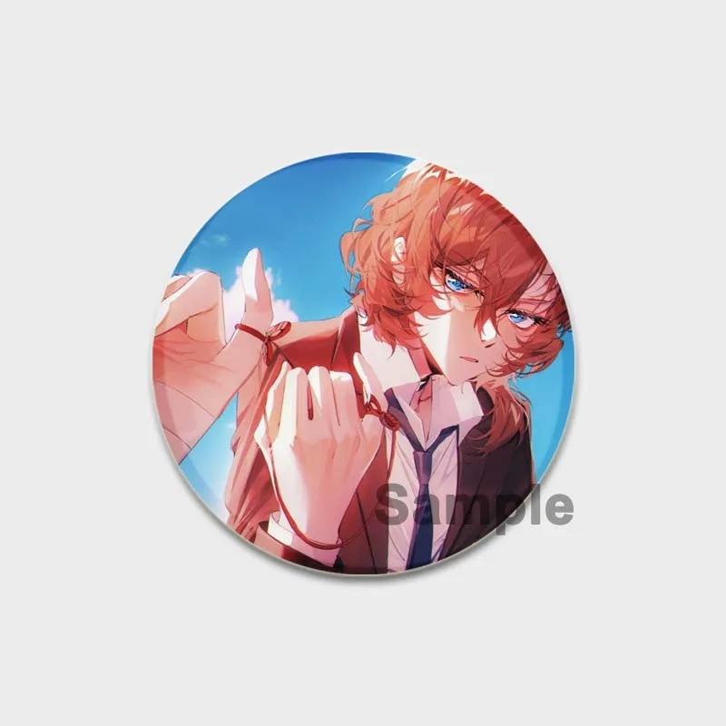 32/44/58MM Аниме значки на лацкан, милые мультяшные броши, значок для сумки шляпы, ювелирные подарки, Накадзима Дазай Осаму Накахара Чуя