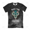 Muay Thai Graphic T Shirt Men Summer Breathable Quick Dry Tees Running Gym Sport Short Sleeves Outdoor Boxing Wrestling Clothes