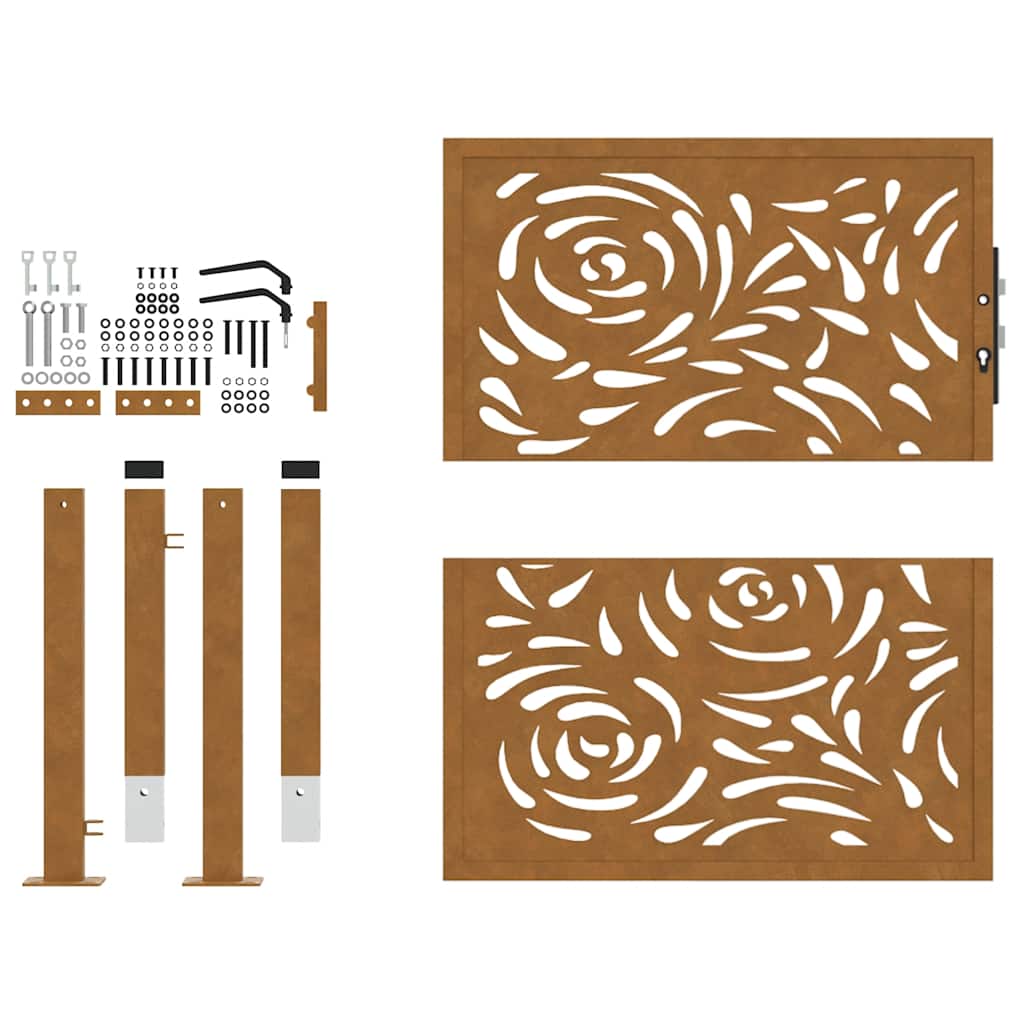Garden Gate 100 x 100 cm Weathering Steel Flame Design