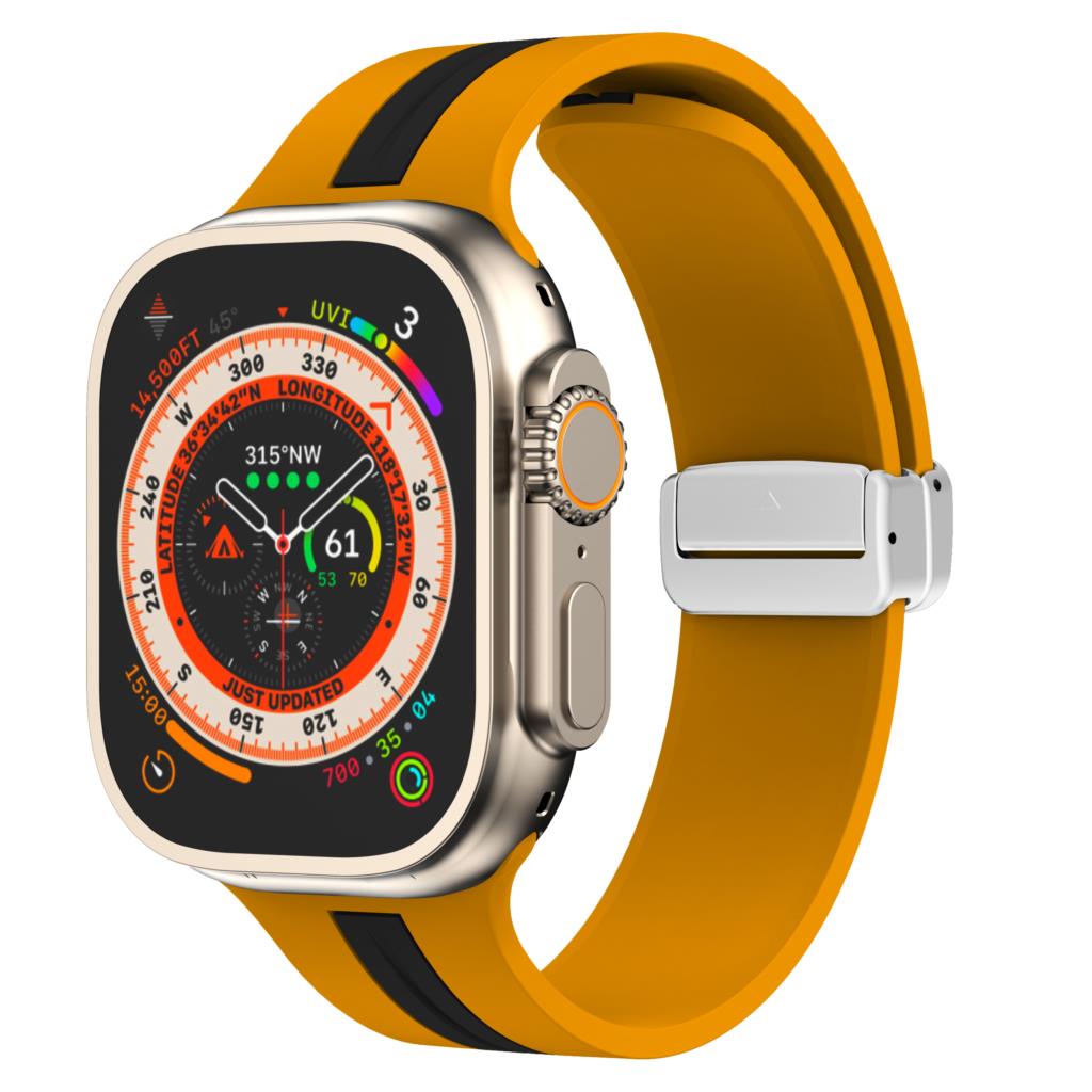 Магнитная застежка Ремешок Для Apple Watch Ultra 2 ремешок 49мм 44мм 40мм 45мм 41мм 38мм Силиконовый Браслет iWatch серия 7 3 6 5 se 8 9
