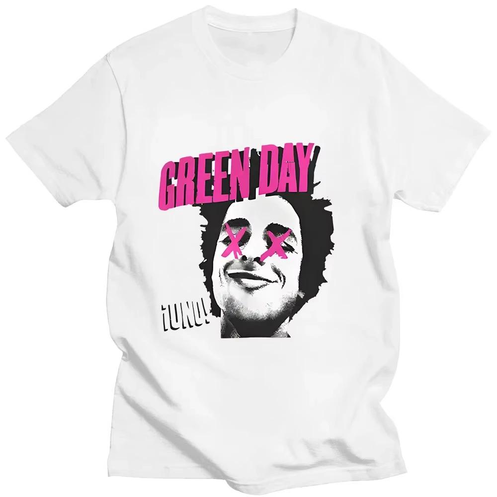Футболка в стиле Hip Hop с графикой группы Green Day The Saviors на спине, с коротким рукавом, с круглым вырезом, в стиле Grunge, мягкая