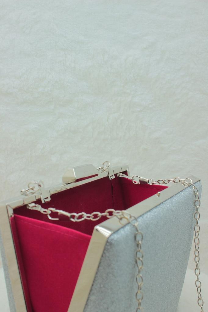 Women's Stylish and Useful Evening Dress Bag Evening Dress Bag Clutch Portfolio Strap Shoulder and Hand Bag Fabric Silver 2023