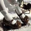 Round Head Lolita Shoes Low Heel Women's Single Shoes Bow Sweet and Cute Kapibara Jk Uniform Shoes with Skirt