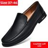 Мужские дышащие мягкие кожаные мокасины, без застежек, размеры 37-46, идеально подходят для людей среднего и пожилого возраста