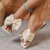 Женские балетки-шлепанцы 2025 Новые сандалии с бантом Легкая роскошная обувь для женщин Плоские повседневные пляжные шлепанцы Слайды Женские