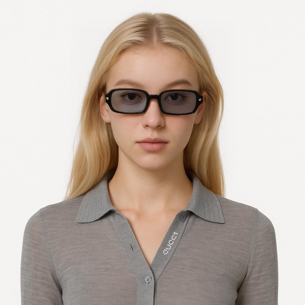 Dior Logo Rectangular Sunglasses Women sunglasses Black DPFCS3IXR