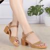 Fashion Women Sandals  New Genuine Leather Women Buckle Design Plus Size Summer Female ,Peep Toe Rome Shoes Woman Sandalie