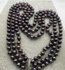 NEW 3 Row Black Round 6-7mm Cultured Freshwater Pearl Necklace Choker
