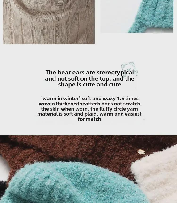 Шапка из чистой голубой шерсти с фиксированной окрашенной пряжей - зимняя шапка-ушанка Baotou