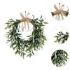 Artificial Olive Wreath Christmas Garland Fake Spring Plants Swag for Front Door Celebration