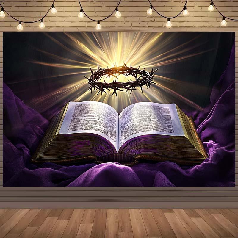 Divine Radiance Bible Scripture Book Wall Tapestry Wall Hanging Decor Boho Home Decoration For Bedroom Living Room