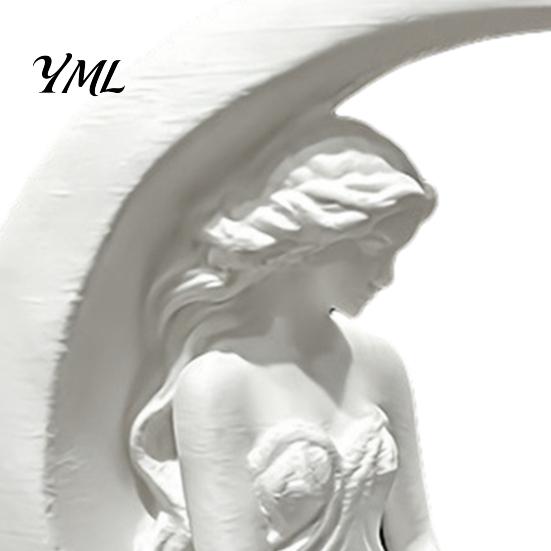 Pure White Matte Sculpture Moon Goddess Fairy Figurine, Sculpture, 3D Printed PLA Delicate Textured Figurine Winged Statue, Mystical Fantasy